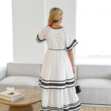 Alicia Tiered Midi Dress - White