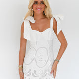 Chiara Embroidered Mini Dress - Off White