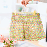 Tegan Boxer Shorts - Lime Green Block Print