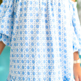 Ciara Strapless Bubble Sleeve Mini Dress - Baby Blue