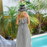 Malia Stripe Maxi Dress - Cream-Black Stripe