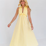 Chelly Cutout Midi Dress - Buttercream Yellow