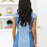 Maggie Sleeveless Button Up Dress - Denim