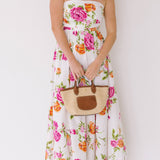 Elle Midi Floral Dress - White Floral