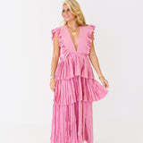 Indy Pleated Maxi Dress - Mauve