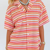 Alexa Striped French Terry Set - Orange