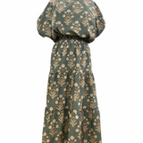 Lexie Maxi Skirt Bubble Set - Olive Green