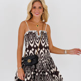 Kaylor Sweetheart Dress - Dark Brown/White