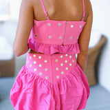 Sierra Mirror Skirt Set - Barbie Pink