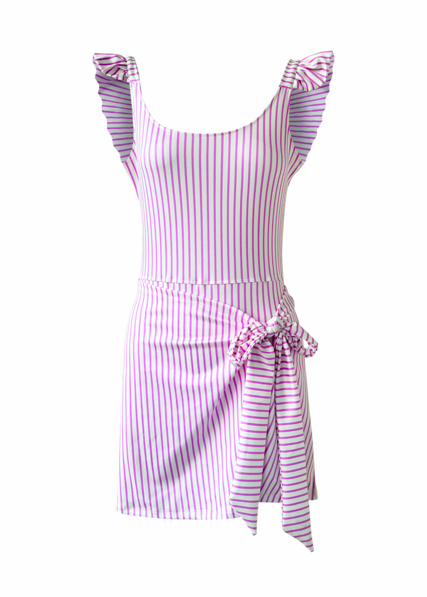 Lauren Ruffle Easy Fit - Pink Striped