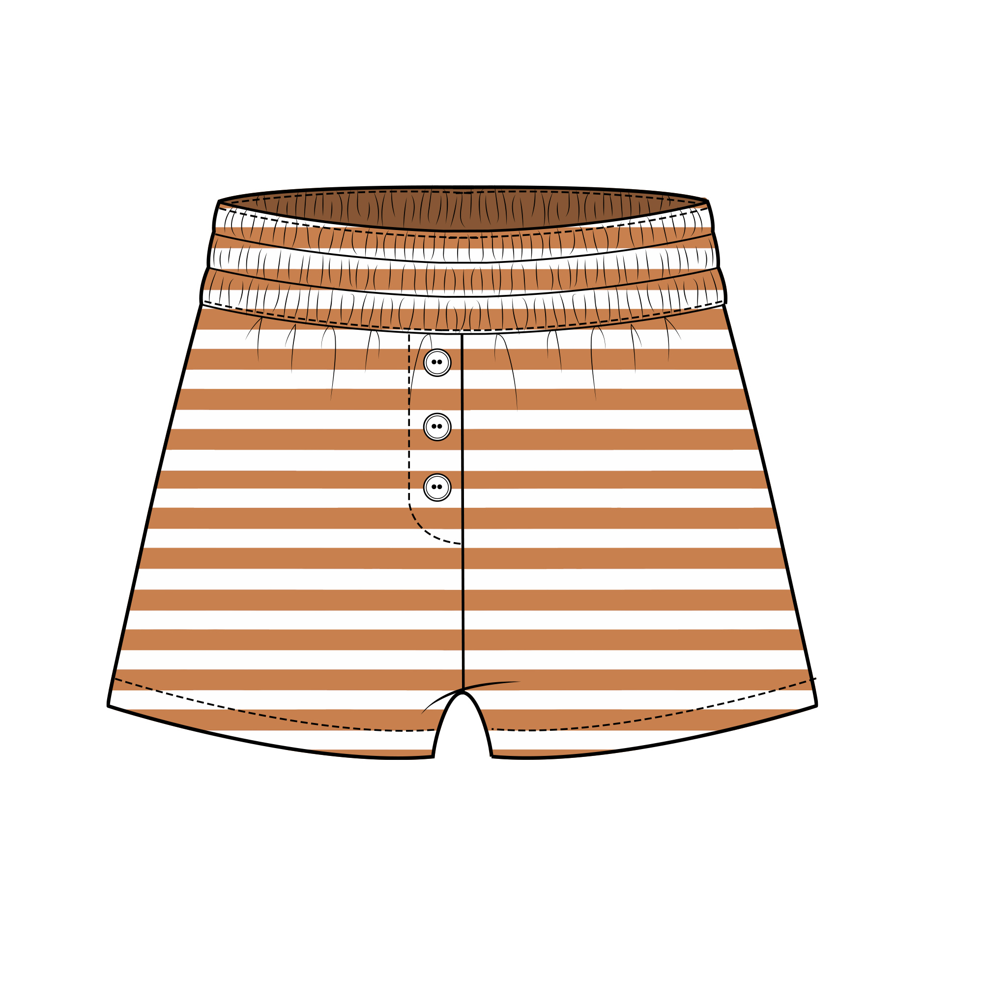 Fancy Striped Button Shorts