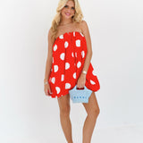 Rylan Mini Bubble Dress - Red Polka Dots