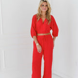 Lila Cotton Set - Red