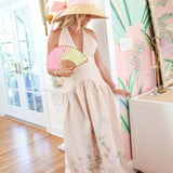 Rose Print Halter Maxi Dress - Tearose