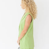 June Button Down Skirt Set -Lime (PREORDER)