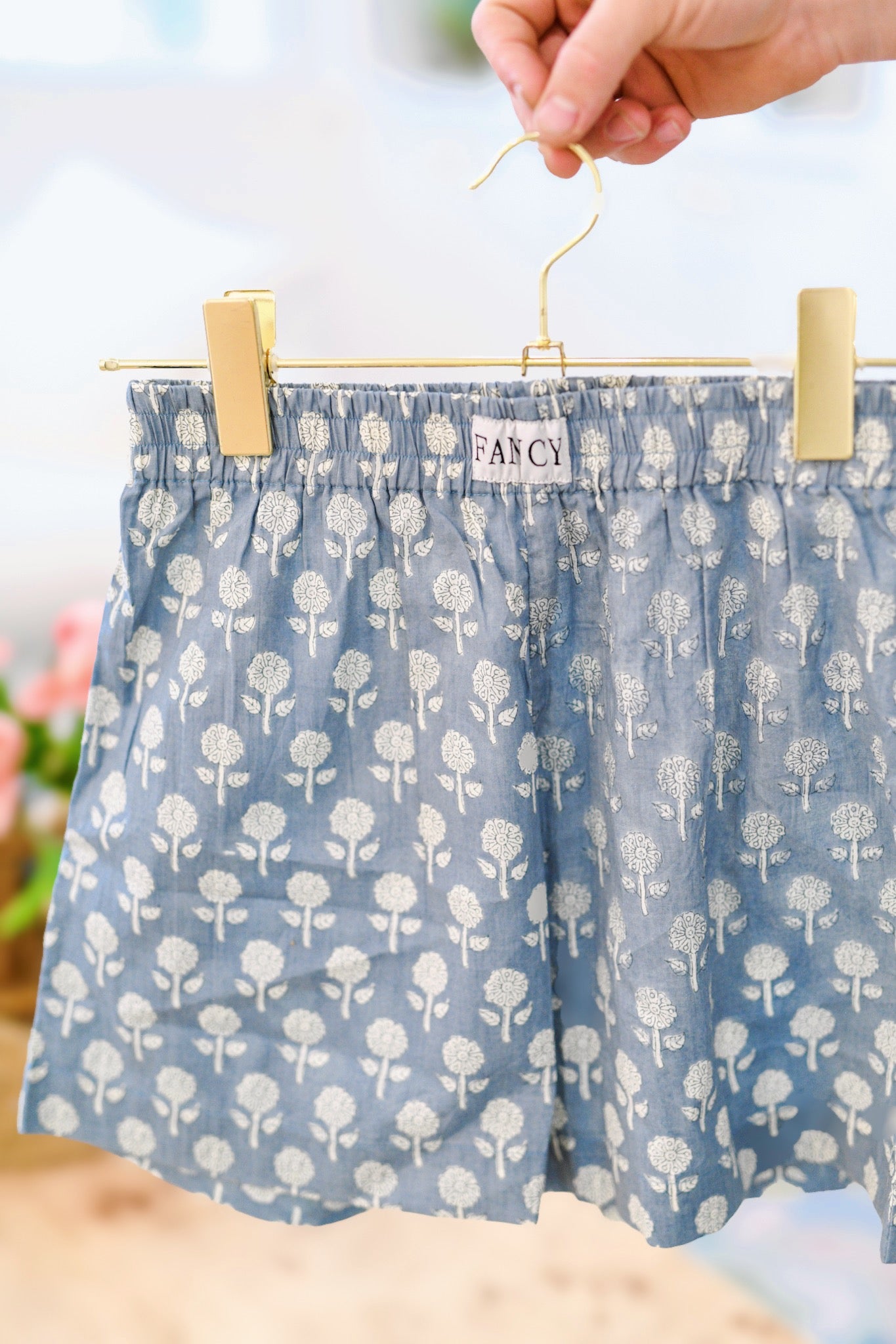 Addy Boxer Shorts - Cloudy Blue Floral