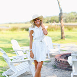 Fancy Ruffle Sleeve Mini Dress - Off White