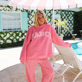 Fancy Oversized Fleece Mockneck - Paradise Pink/Hibiscus