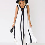 Ember Color Block Maxi Dress - White/Black