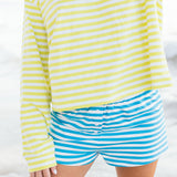 Fancy Striped Button Shorts