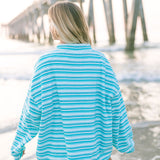 Fancy Oversized Towel Terry Mockneck - Seafoam