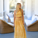 Yasmine Floral Ruffle Skirt Top Set - Yellow