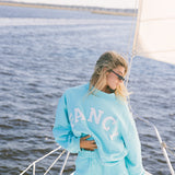 Breakers Oversized Lightweight Mockneck - Ocean Teal