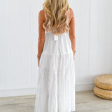 Riley Bow Midi Dress - Off White