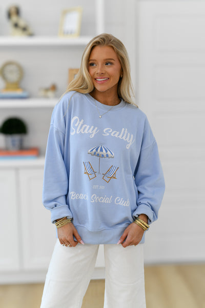 Stay Salty Sweatshirt - Baby Blue
