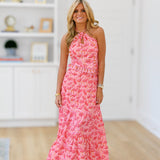 Tinley Frill Maxi Skirt Set - Pink