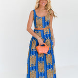 Ginger Maxi Skirt Set - Blue Striped Tiger