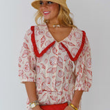 Kalani Blouse - Red Shells