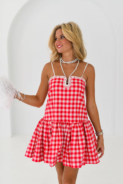 Dani Sweetheart Dress - Red Gingham