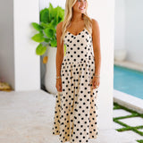 Lily Polka Dot Midi Dress-Khaki