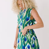 Taylor Side Bow Maxi Set - Green/Blue