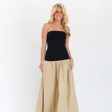 Dorie Colorblock Tube Dress - Black/Beige