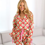 Sasha Satin Pajama Set - Red/Green