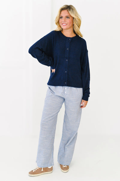 Lea Oversized Cardigan - Navy