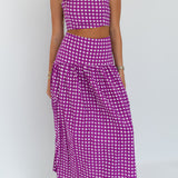 Eliza Maxi Skirt Set - Purple Gingham
