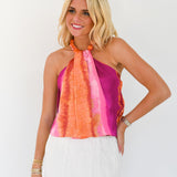Mallie Accent Top - Magenta/Coral