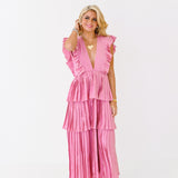 Indy Pleated Maxi Dress - Mauve