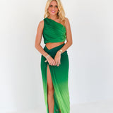 Anna Pleated Set - Green/Lime