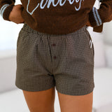 Peyton Plaid Shorts - Chocolate Brown