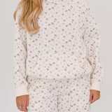 Paisley Ditsy Floral Sweat Shorts-Ivory