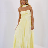 Serena Scarf Dress - Pale Yellow