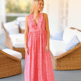 Zoei Floral Maxi Frill Dress - Pink