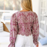 Mary Front Bow Tie Long Sleeve - Mauve