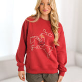 Sophia Western Crewneck - Cherry