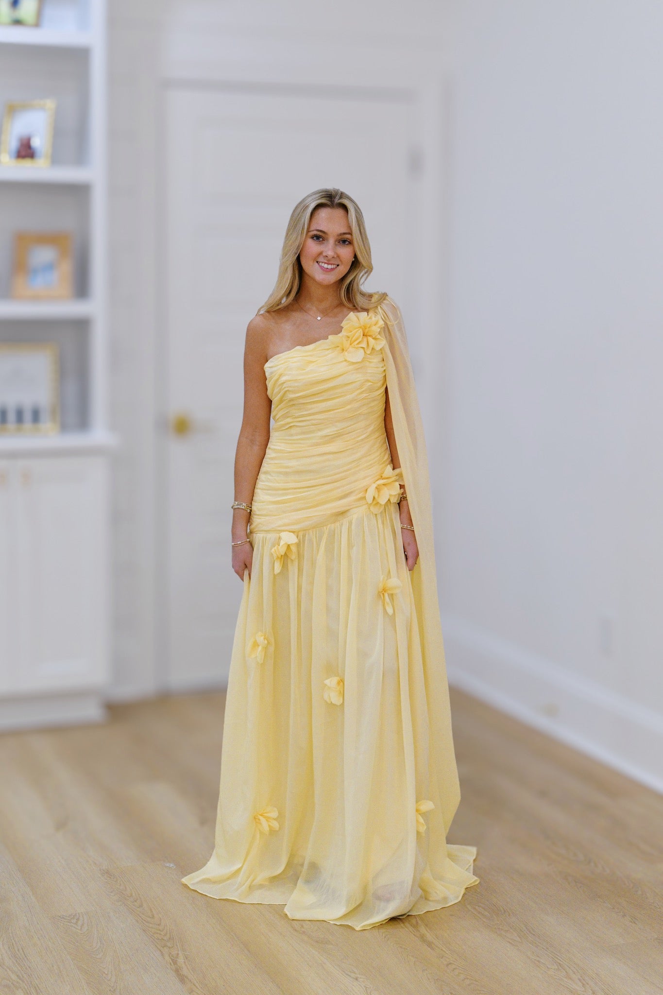 Miranda One Shoulder Maxi Dress - Butter Yellow