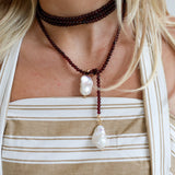 Jup Jewels Beaded Wrap Necklace - Burgundy